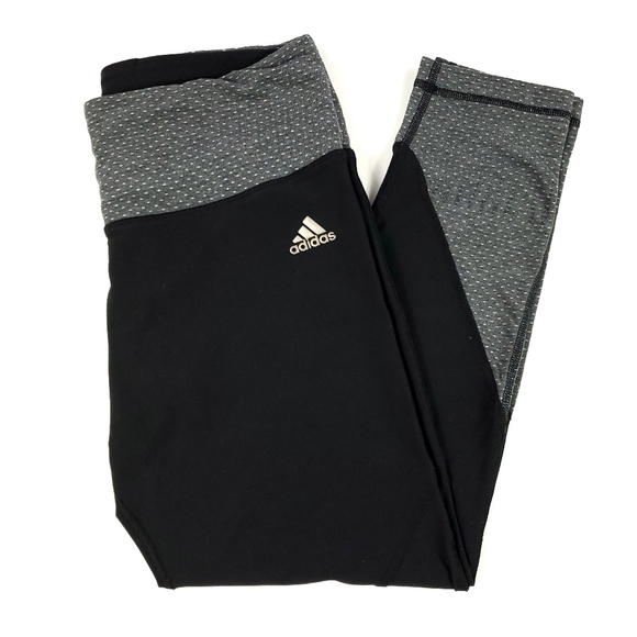 adidas Pants - Adidas Womens Black Gray Capri Leggings SzM